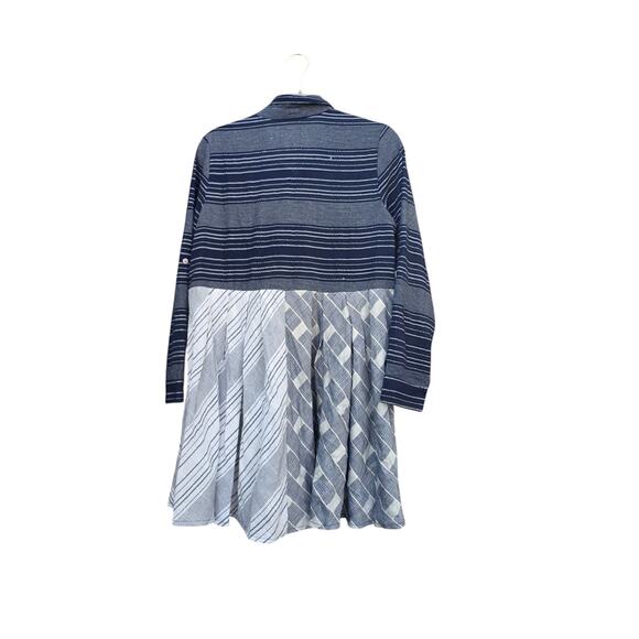 Babydoll 100% cotton layering Mix Fabric Shirt Swing Mix Pattern Dress S - Picture 2 of 7